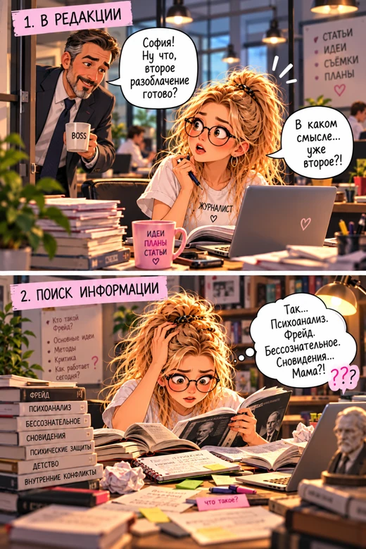 Первая страница комикса Психоанализ